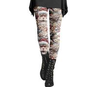 Pantalones térmicos para mujer, leggings de gimnasio para mujer, a la moda, casual, estampado de Navidad, cintura alta, leggings ajustados para interiores, hogar, exteriores, fiestas, regalos de
