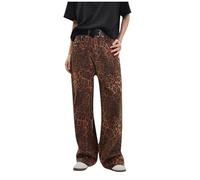 Pantalones Vaquero Mujer Jeans Moda Pantalón Largo Suelto Leopardo Mezclillas Pantalones Casual Bolsillo Denim Verano Primavera Deportes Cintura Alta Original Jeans Pant 2025