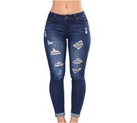 Pantalones Vaquero Mujer Jeans Pantalón Largo Roto Moda Mezclillas Casual Pantalones Bolsillo Denim Verano Primavera Deportes elástico Slim Fit Cintura Alta Original Jeans Pant 2024