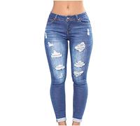 Pantalones Vaquero Mujer Jeans Pantalón Largo Roto Moda Mezclillas Casual Pantalones Bolsillo Denim Verano Primavera Deportes elástico Slim Fit Cintura Alta Original Jeans Pant 2024