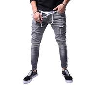Pantalones vaqueros ajustados a la moda para hombre, pantalones vaquer