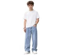 Pantalones Vaqueros clásicos para niños de Uso Diario y Escolar diseño cómodo y elástico con Refuerzo de Rodillas duraderos para Aventura Diaria y Aprendizaje (Blue, 11-12 Years) #248