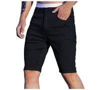 Pantalones vaqueros cortos elásticos para hombre, pantalones vaqueros de pierna recta, pantalones vaqueros de algodón, pantalones vaqueros ajustados, pantalones cortos de moda, ropa de calle,