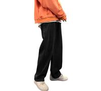 Pantalones vaqueros de cintura alta para hombre, pantalones vaqueros holgados, cintura elástica, pantalones vaqueros con cordón, corte holgado, pierna recta, pantalones vaqueros Y2K Hip Hop Pants