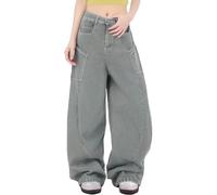 Pantalones vaqueros de cintura alta para mujer, corte holgado, con estilo Y2K y diseño retro de los 90s, pantalones anchos y cómodos que se sienten sueltos desde la cadera hasta la rodilla y luego se