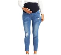 Pantalones Vaqueros de Maternidad Mujer Elásticos cómodos con Banda Abdominal Jeans Slim Fit Pantalones Largo Embarazo Primavera y Verano premamá Denim Pants