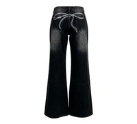 Pantalones Vaqueros de Mujer de Talle bajo y Pierna Ancha, de Mezclilla lav | Bermudas Beige Mujer Pantalones Bermuda Azules Padel Invitada Arriba Toreros Pliegues Oxford Estar 14