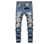 Pantalones Vaqueros Desgastados Ajustados para Niño Moda Urbana Básica Comodidad Diaria