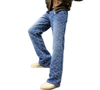 Pantalones vaqueros destrozados holgados Y2K con jeringa de tinta, patchwork, corte de bota acampanado, pantalones vaqueros rasgados, estilo vintage, hip hop, cómodos, pantalones de ocio, leggings de