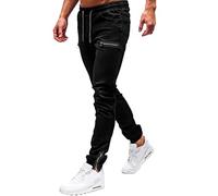 Pantalones vaqueros elásticos para hombre, corte ajustado, pantalones casuales vintage con bolsillos, pantalones cargo para el tiempo libre, ligeros, elásticos, pantalones vaqueros de cintura alta
