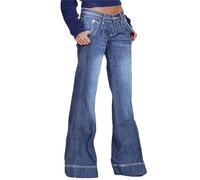 Pantalones Vaqueros Holgados de Tiro bajo, Rectos y Anchos para Mujer, elásticos, Acampanados, Modernos, Vintage, Estilo Cargo Y2K