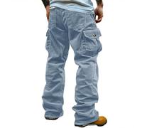 Pantalones vaqueros holgados para hombre, regulares, elásticos, ligeros, con cordón, pantalones ajustados, transpirables, informales, militares, cómodos, para hombre, tallas grandes, pantalones harén