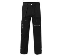 Pantalones vaqueros holgados para hombre Y2K Streetwear Vintage Loose Fit Pierna ancha Straight Casual Skateboard Motocicleta Biker Hip Hop Pantalones Casual Vaqueros de Verano, Negro , M