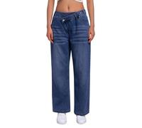 Pantalones vaqueros holgados para mujer, pantalones vaqueros de pierna ancha, elásticos, corte recto, pierna ancha, ropa de calle, denim de los años 80, boyfriend, clásicos, ocio, holgados, azul, XL