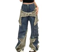 Pantalones Vaqueros Mujer - Vaqueros Holgados de Mujer con Detalles de Estrella y Acabados Desgastados para un Estilo Informal y Confortable en Tu Vida Diaria