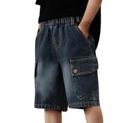 Pantalones Vaqueros Niño - Boys Denim Shorts Elastic Waist Casual Comfortable Kids Pants For Daily Wear School Play Spring Summer Fall Outfit