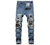 Pantalones Vaqueros para Hombre,2024 Pantalones Casuales Moda Jeans Rotos Trend Largo Pantalones Pants Skinny Slim Fit Pantalon Fitness Jeans Largos Pantalones Vintage Ropa de Hombre