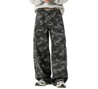 Pantalones vaqueros para hombre Baggy Y2K, camuflaje, largos, impermeables, para senderismo, algodón, transpirables, cortavientos, con varios bolsillos, vintage, tácticos, ligeros, camuflaje, 3XL