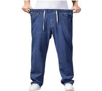 Pantalones Vaqueros para Hombre Pantalones elástico Suelto Talla Grande Casuales Moda Jeans Largo Pantalones Anchos Pants Fitness Jeans Mezclilla Denim Largos Pantalones Ropa de Hombre