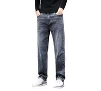 Pantalones vaqueros para hombre Slim Fit: pantalones vaqueros de pierna recta pantalones vaqueros holgados pantalones vaqueros elásticos transpirables pantalones de tela universitarios pantalones