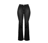 Pantalones vaqueros para mujer, cintura alta, informales, cómodos, ajustados, elásticos, retro, elegantes, modernos, con cintura elástica, pantalones de mezclilla, pantalones de yoga, Negro , 3XL