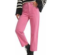 Pantalones vaqueros para mujer de algodón fluidos verano de gran tamaño con bolsillos look Denim para mujer polainas chic de cintura alta con cinturón de pantalón que forma a la moda Stretchy Shaping