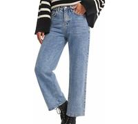 Pantalones vaqueros para mujer de algodón fluidos verano de gran tamaño con bolsillos look Denim para mujer polainas chic de cintura alta con cinturón de pantalón que forma a la moda Stretchy Shaping