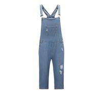 Pantalones vaqueros peto para hombre, con correa vaquera, corto, informal, de algodón, mono, vintage, babero, elegante, con bolsillos, para verano, con agujeros rasgados, O Azul Claro, M