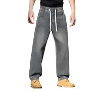 Pantalones vaqueros rectos de primavera y otoño para hombre, estilo informal, para niña, azul, 4XL