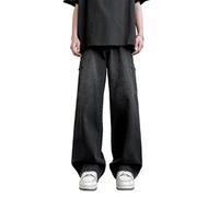 Pantalones Vaqueros Skinny, Pantalones Vaqueros Cargo con múltiples Bolsillos para Ropa de Trabajo Informal y Moda Urbana al Aire Libre. (Black, M)