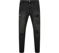 Urban Classics Heavy Destroyed Slim Fit Jeans, Pantaln Hombre, Negro (Realblk Heavy Destroyed Washed), 34