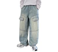 Pantalones vaqueros sueltos para, estilos para primavera, y, medianos y grandes, pantalones rectos retro personalizados para niñas y niñas, modernos, sueltos, largos, informales, pantalones cómodos