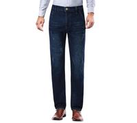 Pantalones vaqueros térmicos para hombre, forrados cálidos, pantalones rectos de invierno, pantalones térmicos gruesos, ajustados, pantalones de trabajo, pantalones de trabajo con forro polar, azul-1