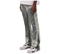 Pantalones vaqueros Y2k Micro Flare para hombre, a la moda, salpicaduras de tinta, patchwork, pantalones vaqueros informales con bolsillos, patchwork, hip hop, recto, cargo hip hop, pantalones