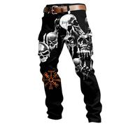 Pantalones Verano Hombre Anchos, Pantalones Hombre Casual Slim Fit, Cargo MitologíA NóRdica MúLtiples Bolsillos Y Estampado Estilo Casual Urbano Y CóModos Pantalon Chandal Pantalón Deportivo Pantalon