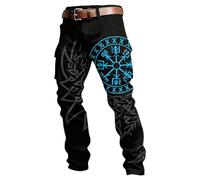 Pantalones Verano Hombre Chinos, Pantalones Hombre Casual Anchos, Cargo MitologíA NóRdica MúLtiples Bolsillos Y Estampado Estilo Casual Urbano Y CóModos Pantalón Deportivo Pantalon Chandal Pantalón