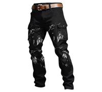 Pantalones Verano Hombre Vaqueros, Pantalones Hombre Casual Anchos, Cargo MitologíA NóRdica MúLtiples Bolsillos Y Estampado Estilo Casual Urbano Y CóModos Pantalon Chandal Pantalón Deportivo Pantalon