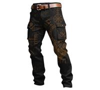 Pantalones Verano Hombre Vaqueros, Pantalones Hombre Casual Chinos, Cargo MitologíA NóRdica MúLtiples Bolsillos Y Estampado Estilo Casual Urbano Y CóModos Pantalon Pantalón Deportivo Pantalon Chandal