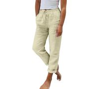 Pantalones Verano Mujer Algodón Lino Frescos Lino Algodón Cintura Alta Elasticos Pantalon Suelto Cómodos Flojo Playa Comodo Suelto Anchas con Bolsillos Palazzo