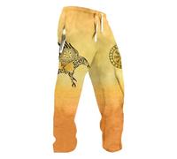 Pantalones vikingos para hombre con cordón y cintura elástica, pantalones de jogging, mitología nórdica, estampado vikingo, pantalones de chándal medievales, informales, pantalones de deporte hip hop