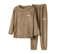 Pantalones y Mangas largas de Franela para niños y niñas, Ropa de Estar por casa cálida y Suave de Invierno con Pantalones Deportivos de Polar Juvenil Niño