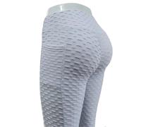 Pantalones Yoga Mujer El Telar jacquar Material de Nylon Las Polainas del Extremo Burbuja Talle Alto imprimió el Bolsillo los Pantalones la Aptitud for Mujeres(White,XL)