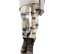 PantaMedias de fitness navideñas para mujer, estampadas, pantalones elásticos largos, de bota, casuales, de cerilla, sudadera de algodón, G-beige, M