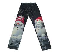 PantaMedias de fitness navideñas para mujer, estampadas, pantalones elásticos largos, de bota, casuales, de cerilla, sudadera de algodón, F-Negro, XXX-Large