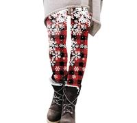 PantaMedias de fitness navideñas para mujer, estampadas, pantalones elásticos largos, de bota, casuales, de cerilla, sudadera de algodón, C-Vino, L