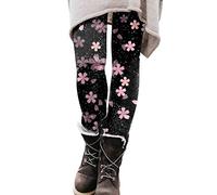PantaMedias de fitness navideñas para mujer, estampadas, pantalones elásticos largos, de bota, casuales, de cerilla, sudadera de algodón, E-rosa, XL