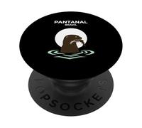 Pantanal Brasil Nutria Gigante Atardecer Río PopSockets PopGrip Adhesivo