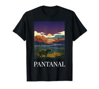 Pantanal Brasil Wildlife Wetlands Vintage Travel Design Camiseta