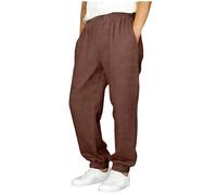 Pantanlones de Lino para Niños,Algodón y Lino Pantanlon Chandal Niño Cintura Elástica Pantalón Chino Largo Sueltos con Bolsillos Cómodo Transpirable Jogging Pants Ropa Adolescentes Chicos 5-15 Años