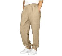 Pantanlones de Lino para Niños,Algodón y Lino Pantanlon Chandal Niño Cintura Elástica Pantalón Chino Largo Sueltos con Bolsillos Cómodo Transpirable Jogging Pants Ropa Adolescentes Chicos 5-15 Años